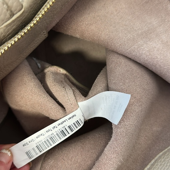 Quince taupe Italian tall cow leather tote bag - Picture 15 of 16